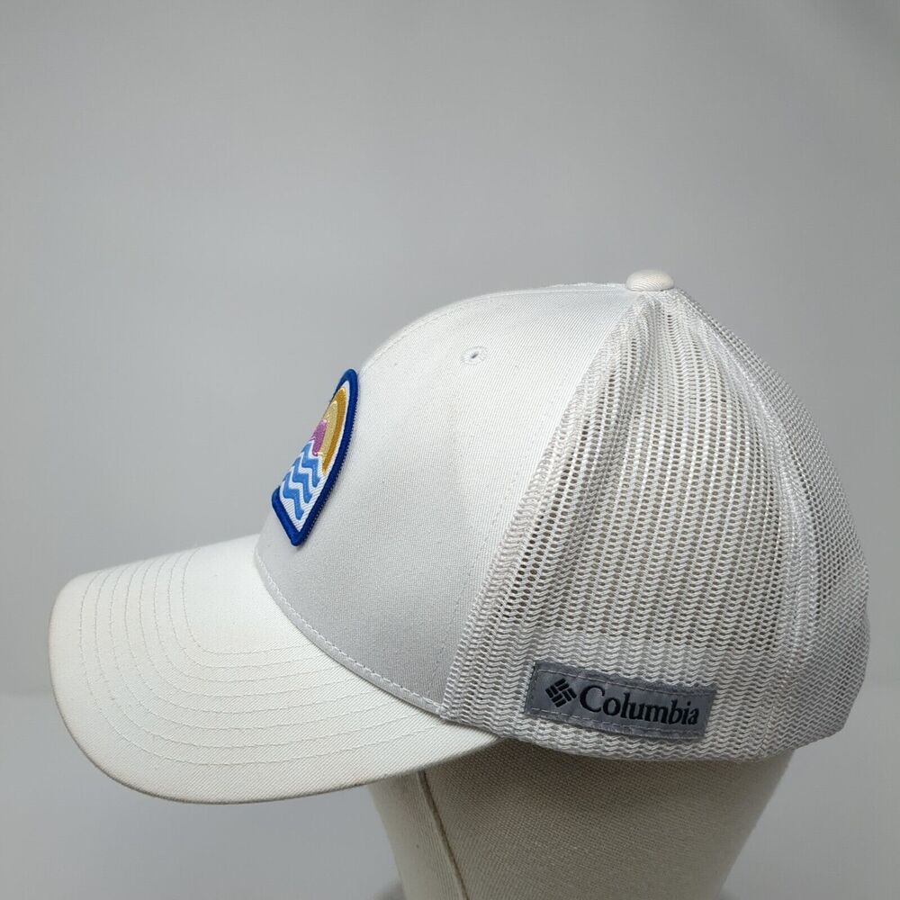 Sunset Waves Patch Snapback Trucker Hat White One… - image 3